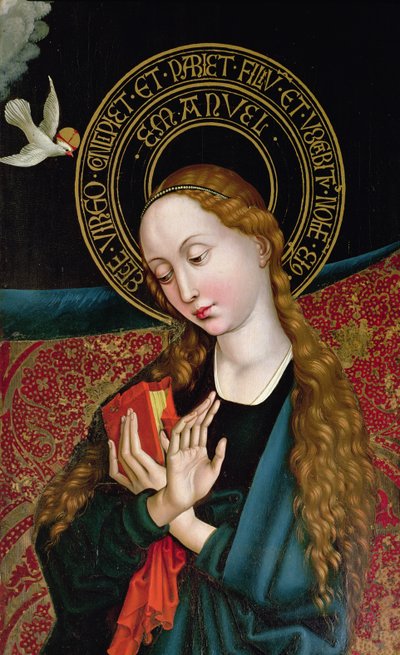 Detail of the Virgin from the Annunciation (detail) by Martin Schongauer
